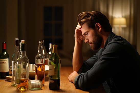 Мужчина сидит за столом